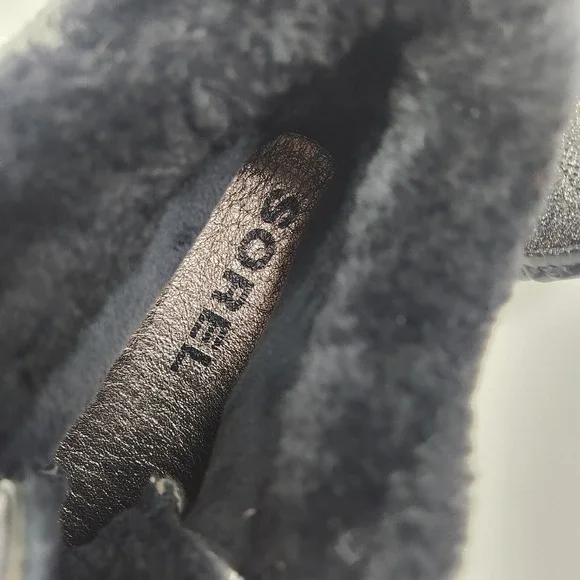 Sorel Out N About Plus Lux US 8 Boots Waterproof‎ Black Leather Glitter - Picture 4 of 6